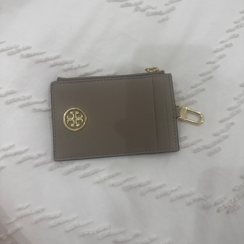 Tory Burch Robinson Card Case Grey Heron - Picture 1 of 1